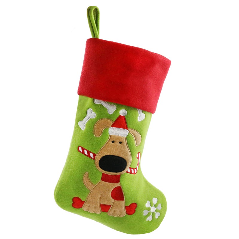 WEWILL Lovely Embroidered Dogs Pet Christmas Stockings Ideal Xmas for Puppy 18-Inch Long(Dog) - Image 1